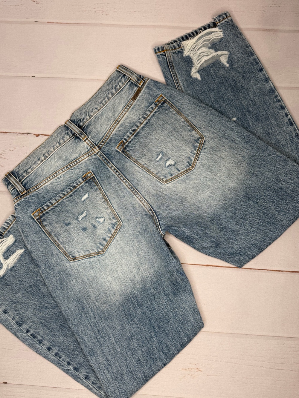 KanCan Trevie Ultra High Rise Straight Leg Distressed Jeans Size 3/25 - Picture 7 of 9